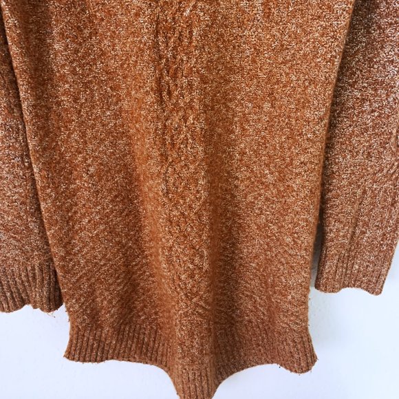 Prana CADWELL Knit Organic Cotton Sweater Tunic Dress in Adobe Brown M W33170236 - Picture 5 of 9